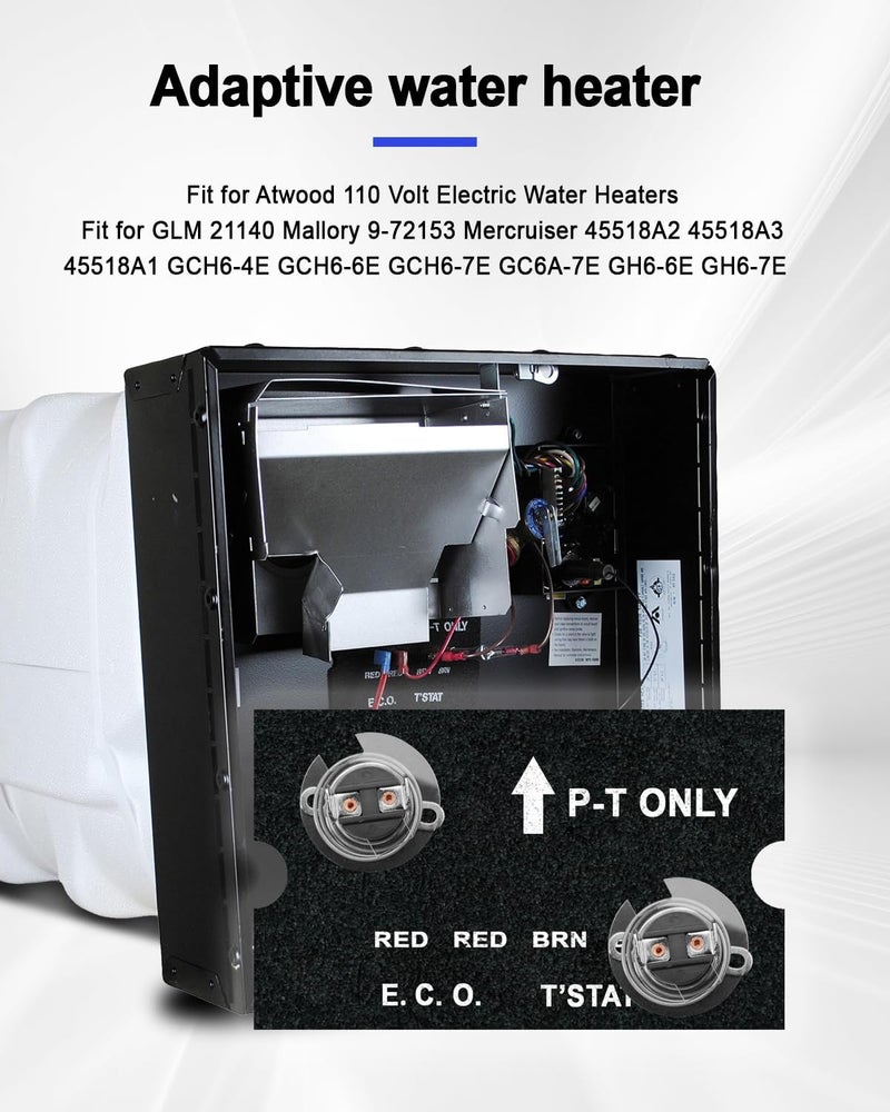 QAGGUM مجموعة ترموستات سخان الماء RV متوافقة مع Atwood 91447، قطع غيار إصلاح ECO و T-STAT لخدمة قطع الطوارئ، 1 مجموعة - Image 4